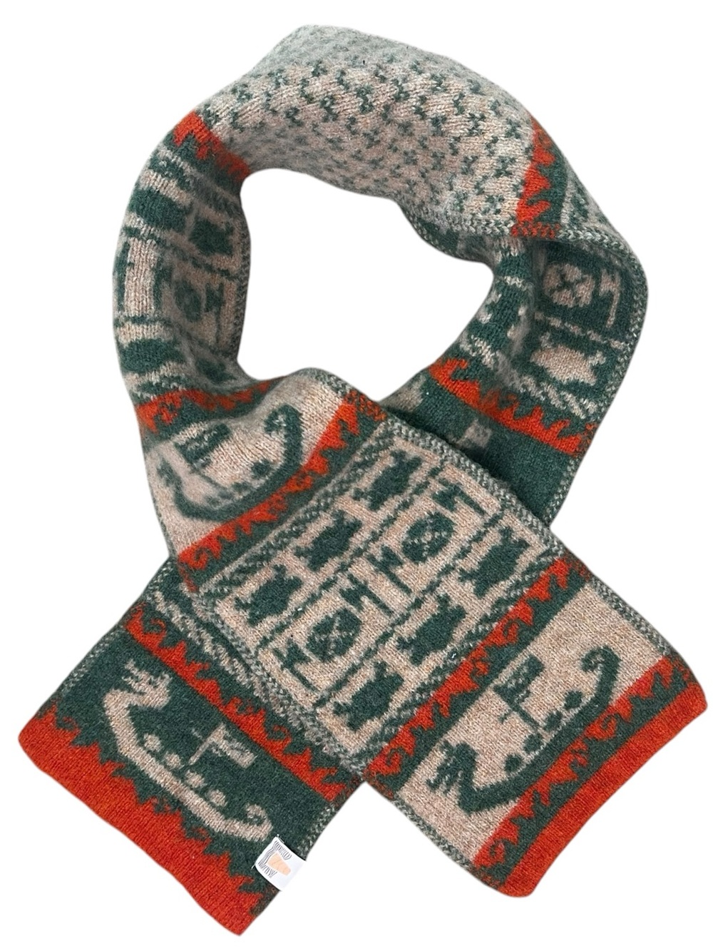 Shetland Woollen Co. Up Helly Aa Wool Scarf Viking Ship Scandinavian Reversible